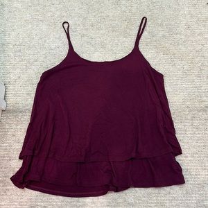 SUPER CUTE maroon GAP tank with cute layers at the bottom!